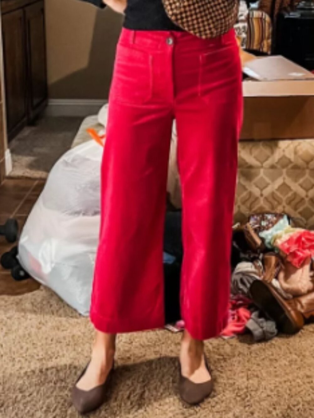 Maeve Collette Corduroy Red Pants, sz. 34